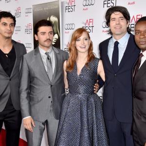 David Oyelowo, Elyes Gabel, Oscar Isaac and Jessica Chastain at event of A Most Violent Year (2014)