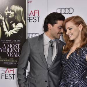 Oscar Isaac and Jessica Chastain at event of A Most Violent Year (2014)