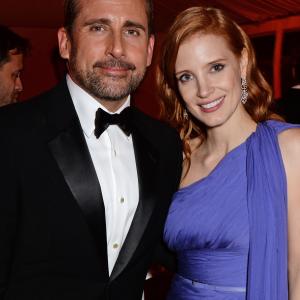 Steve Carell and Jessica Chastain at event of Foxcatcher 2014