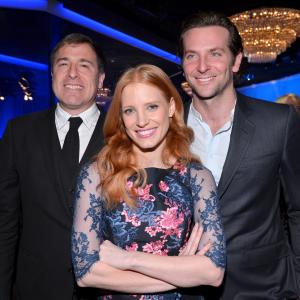 Bradley Cooper, David O. Russell and Jessica Chastain