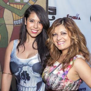 Directors Gigi Saul Guerrero and Patricia Chica at the Etheria Film Festival in Hollywood (Egyptian Theatre).