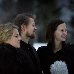 Esteri Orjasniemi, Joonas Makkonen and Maria Kunnari at the filming of 'Renewing Mikael'.
