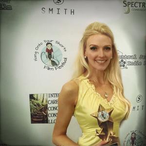Victoria Gates wins Best Actress in a Short Film for Arrangement at the 2015 Hang Onto Your Shorts Film Festival
