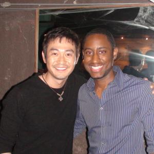 Montrel Miller and Yong-Woo Park at wrap party for Papa