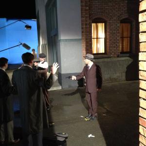Johnny Cannizzaro on the set of Mob City