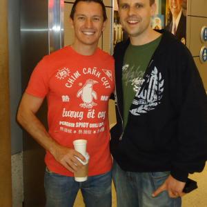 Lincoln Fenner with Gold Logie Award Winning Presenter Rove McManus at LAX Airport.