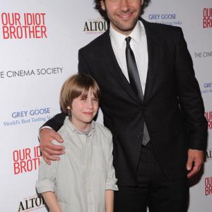 Matthew Mindler and Paul Rudd at Our Idiot Brother Altoids party NYC