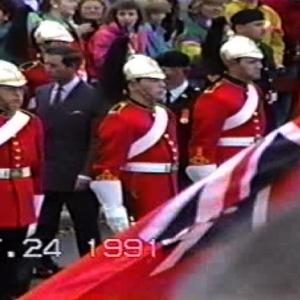 Danilo Di Julio (middle of photo) standing at attention as Prince Charles inspects the 