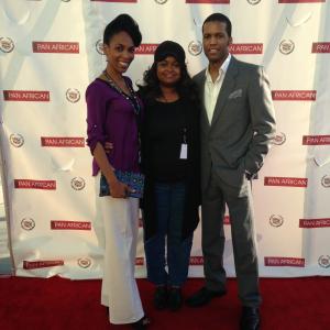 Cast of 'The Bedroom' (Nyesha Whitten-Wilson & Altorro Prince Black) at the Pan African Film Festival Premiere 2013 with Director Sonya Dunn