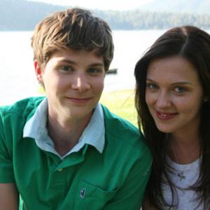 Devin Crittenden as Drew and Heather Ann Davis as Olivia on the set of The Lake