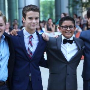 From left to right: Joe West, Grant Venable, Dante Soriano, and Sam Poon at the premiere for Boychoir