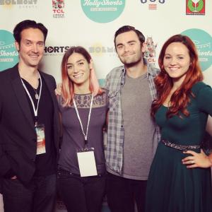 Screening of HICCUP at the Hollyshorts Film Festival at Grauman's Chinese Theatre. Eric Reeves, Alyssa Radmand, Griffin Devine, Chelsea Alden.