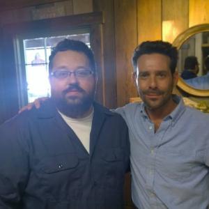 On the set of The Hollow with James Callis