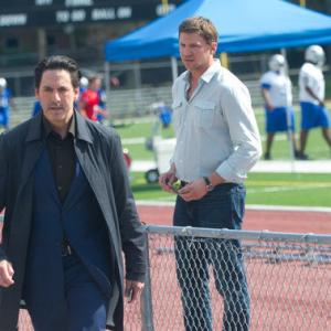 Still of Marc Blucas and Scott Cohen in Necessary Roughness 2011