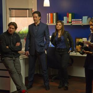 Still of Marc Blucas Scott Cohen and Callie Thorne in Necessary Roughness To Swerve and Protect 2012
