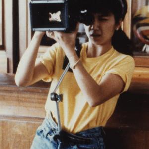 Tiana Alexandra with her 16mm - Director of From Hollywood to Hanoi