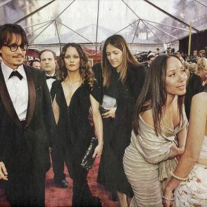 Tiana Alexandra with Johnny Depp  many Stars at the Red Carpet