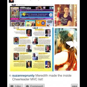 Inside Cheerleading Magazine Most Valuable Cheerleader MVP 2013