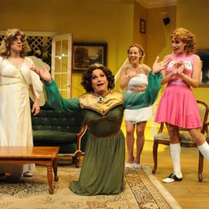 Lyndsi LaRose far right as Audrey in International City Theatres production of Leading Ladies