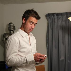Joshua Bentley as Johnny Durbin prepares for a scene in 21 Days of Seaton and Closet Case
