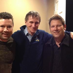 Lee Sanders right with Michael McNelly left and Bill Oberst Jr center at the Blood of the Realm trailer shoot February 2014