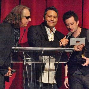 Presenting music award in 2011 with Kenneth Thomas