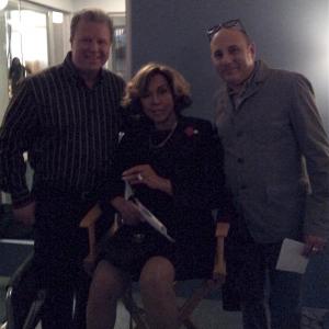 Diahann Carroll and Willie Garson on the set of White Collar