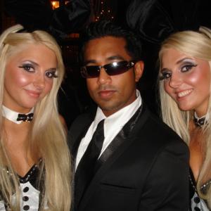 The Showstopper with Playboy Playmate twins Kristina and Karissa Shannon at the Playboy Mansion