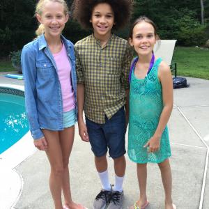 On set of Nowhere Ever After in NY with castmate Oona Laurence Southpaw and the original Matilda and Miranda McKeon