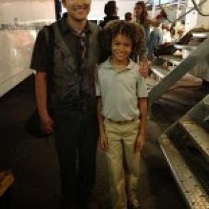 Armani and his cast mate Leigh Whannel on the set of Cooties. Leigh is the talented creator of Insidious, SAW, and Cooties.