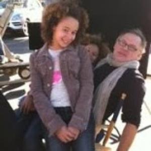 Armani and his sister Talia with legend cinematographer Yanusz Kaminski on the set of their Transamerica Commercial