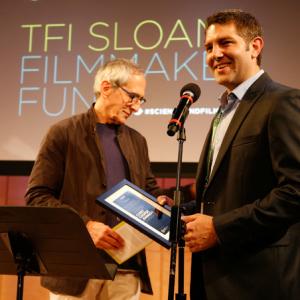 Casey Cooper Johnson and Michael Shamberg at TFI Sloan Filmmaker Fund Ceremony 2012