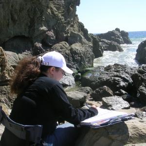 Script Supervising on the Malibu beach while shooting season 2 of Miss Behave