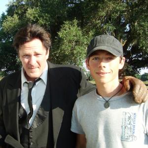 Michael Madsen and David Topp on the set of Cole Younger  the Black Train