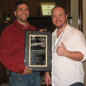 Best Feature Screenplay Award for the SciFi Thriller Positive Variance at the 2010 Eerie Horror Fest With Director Ben Bachelder of Deep River The Island
