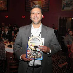 Accepting the award for Runner Up Best Action Sequence for the screenplay The Spy and The Fence at Action on Film International Film Festival in California