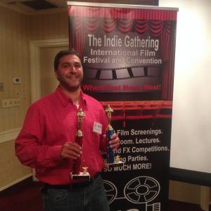In attendance at the 2014 Indie Gathering International Film Festival Winner Best Romantic Comedy Feature Available and 2nd Place Action Feature Screenplay The Spy and The Fence