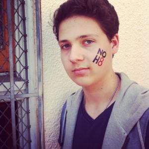 Zach Louis supporting the NoH8 campaign