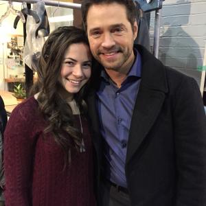 Jordyn with Jason Priestley on the set of The Code (Dec 2015)