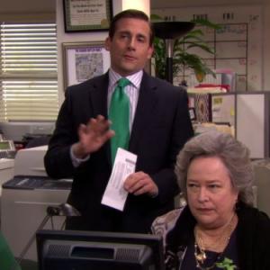 Still of Kathy Bates and Steve Carell in The Office 2005