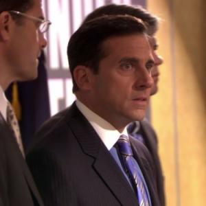 Still of Steve Carell and Andy Buckley in The Office (2005)