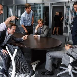 Still of Steve Carell, Ryan Gosling, Hamish Linklater, Jeremy Strong, Rafe Spall and Jeffry Griffin in The Big Short (2015)