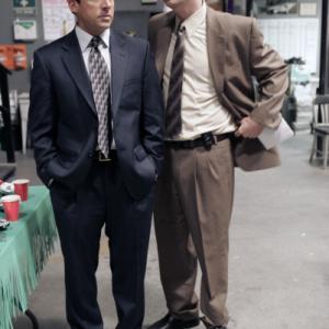 Still of Steve Carell and Rainn Wilson in The Office (2005)