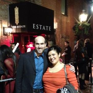 Becki Dennis with her husband Justin Buchman at her agencys holiday party