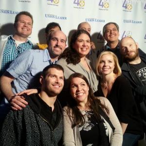 Becki Dennis with the cast and crew of Mildreds Millions at a screening