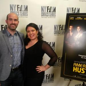 Becki Dennis with her husband Justin Buchman at the NY Film Critics Series Screening of American Hustle
