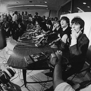 The Beatles at a press conference 1964 Vintage silver gelatin 11x14 1000  1978 Bud Gray MPTV
