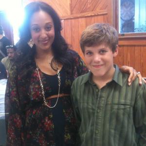 On the set of A Christmas Angel Brock playing the role of Joey Becker Tamera from Sister Sister!