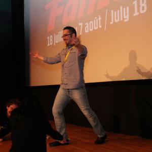 Scott Poiley (Writer/Producer)showing his tap skills during Fantasia Film Festival (July 2013) Live Q/A for drama/thriller film, MISSIONARY.