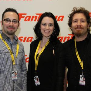 Scott Poiley (Writer/Producer, Mary Lankford Poiley (Producer), and Anthony DiBlasi (Director)walk the red carpet at Fantasia Film Fest (July 2013) for the World Premiere of drama/thriller, MISSIONARY.